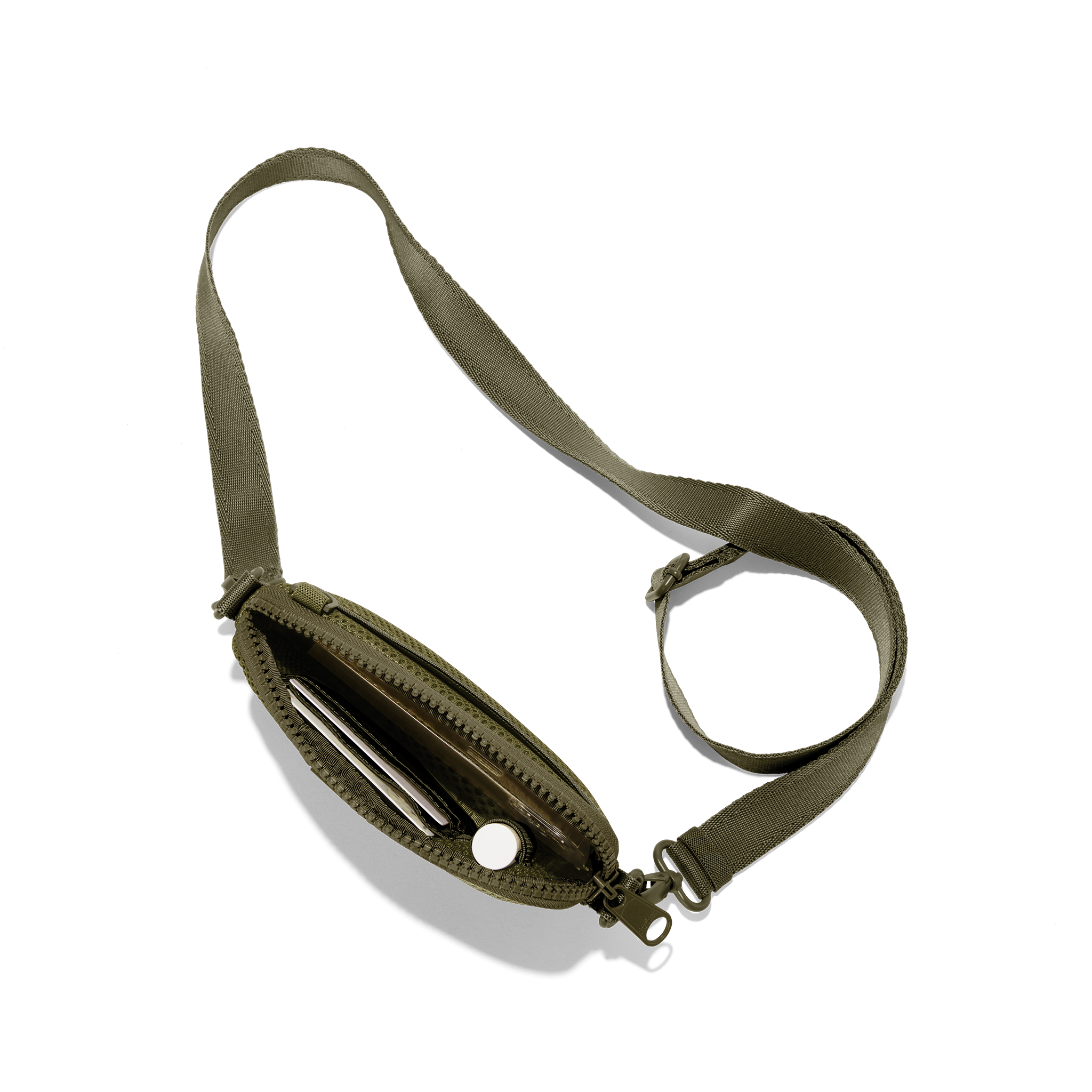 Mara Phone Sling in Dark Moss Air Mesh - Image 2