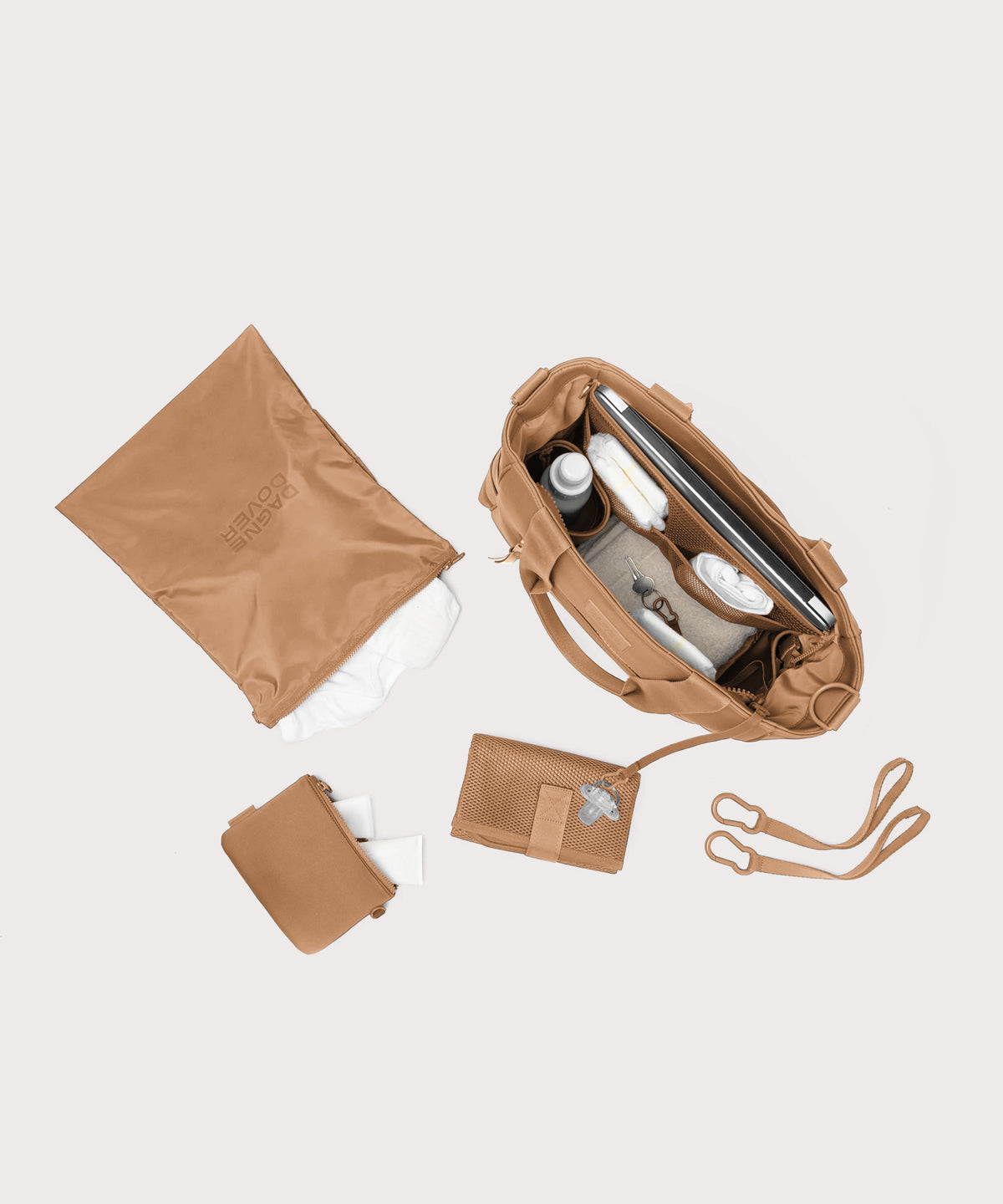 Wade Diaper Tote in Camel - Image 2