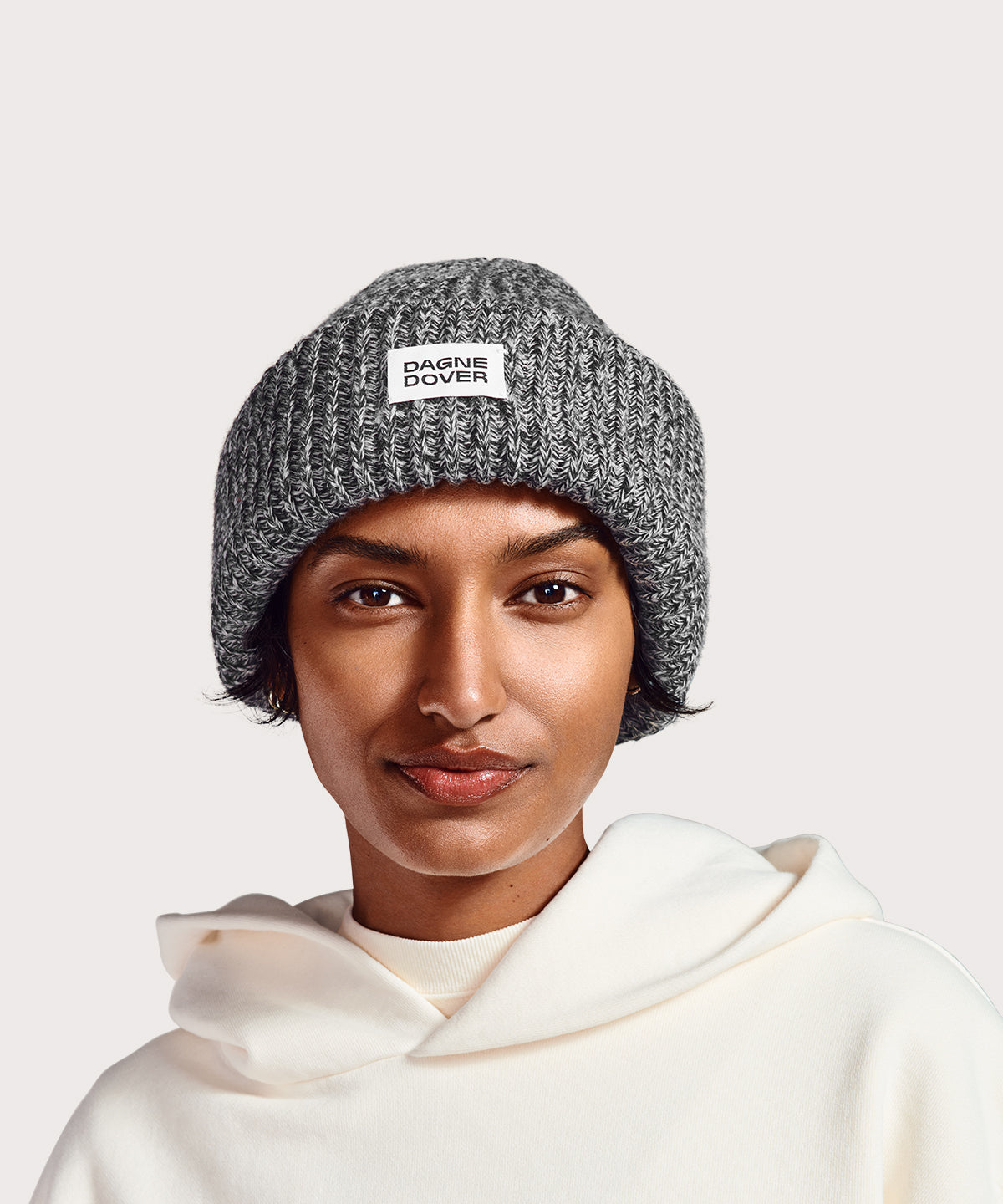 Chunky Knit Beanie in Onyx Marble - Image 3