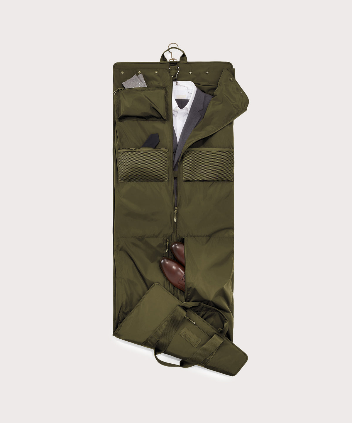 Capri Garment Bag in Dark Moss - Image 2